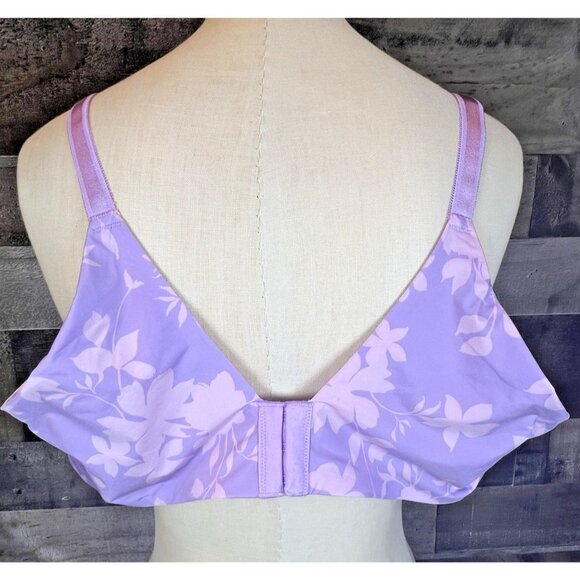 Torrid Curve Plus Size Purple Floral bra 360 Back Smoothing Wireless Lined 44C - Picture 3 of 12